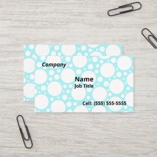 Fun Light Blue Polka Dot Business Cards