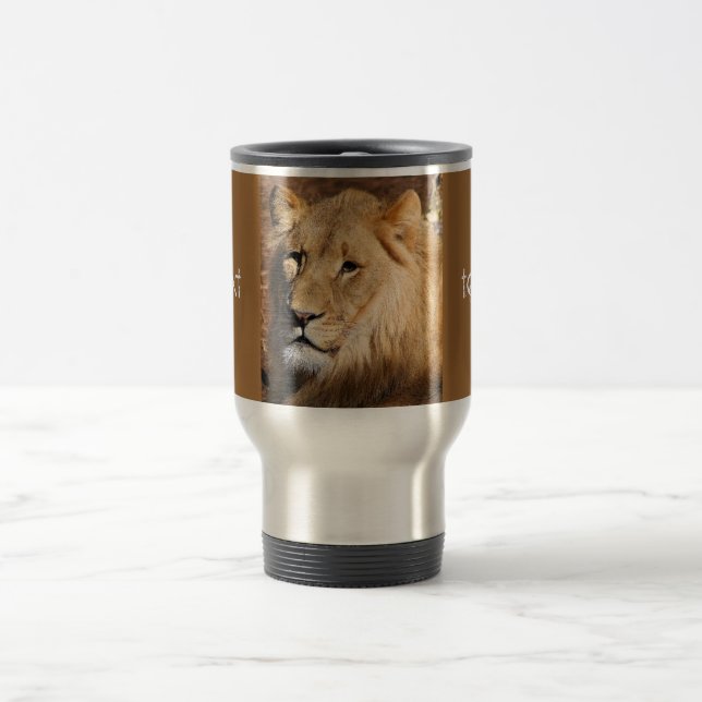 Fun! Lion Travel Coffee Mug Stainless Steel (Center)