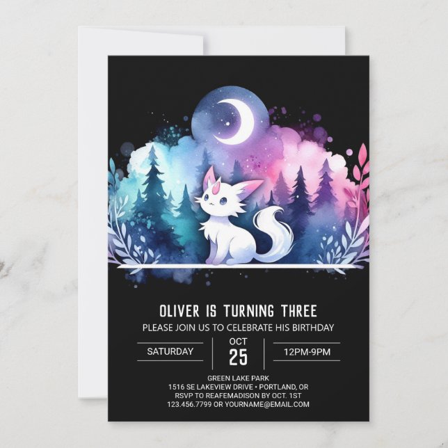 Fun Little Cat Birthday Invitation (Front)