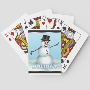 Fun Little Snowman Holiday Playing Cards