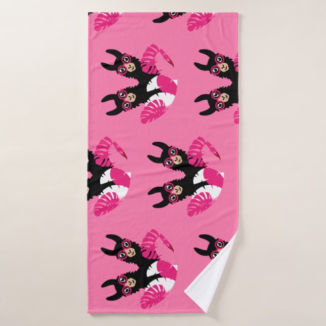 Fun Llama Alpaca Accessories Bath Towel (Bath Towel)