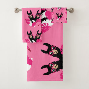 Fun Llama Alpaca Accessories Bath Towel Set