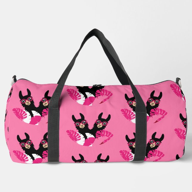 Fun Llama Alpaca Accessories Duffle Bag (Front)