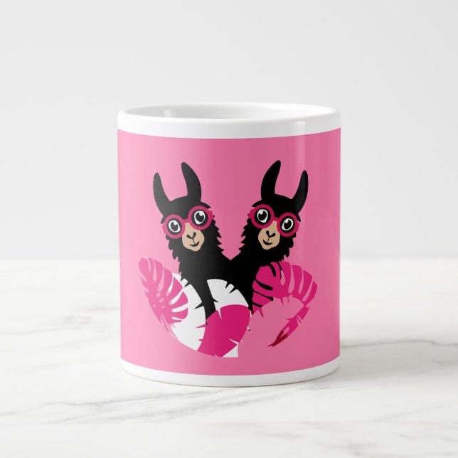 Fun Llama Alpaca Accessories Large Coffee Mug (Front)