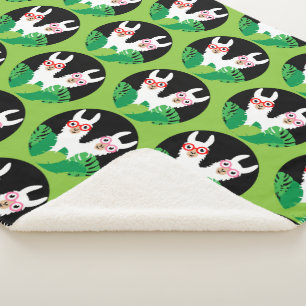 Fun Llama Alpaca Accessories Sherpa Blanket