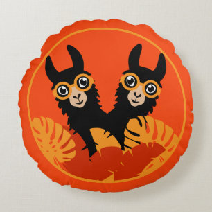 Fun Llama Alpaca Home And Living Round Cushion