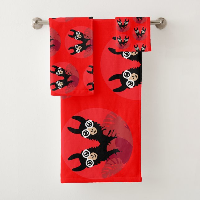 Fun Llama Alpaca Home Bath Towel Set (Insitu)