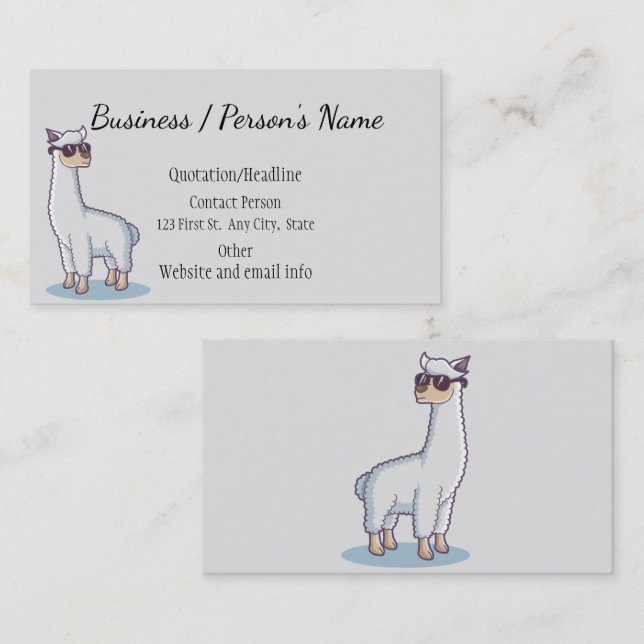 Fun LLama  Nature Animal Custom Business Card (Front/Back)