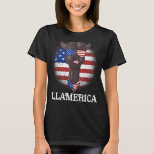 Fun Llamerica 4th Of July Patriotic Llama Usa Amer T-Shirt