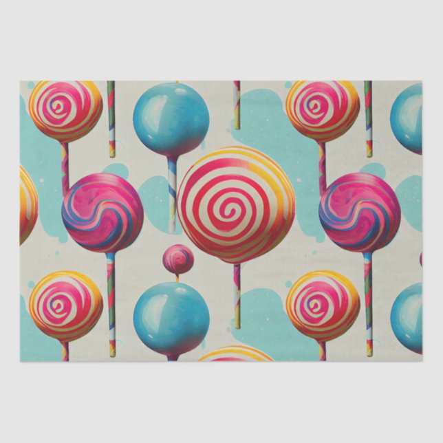 Fun Lollipops and Everything Candy Lane Collection Tissue Paper (Front)