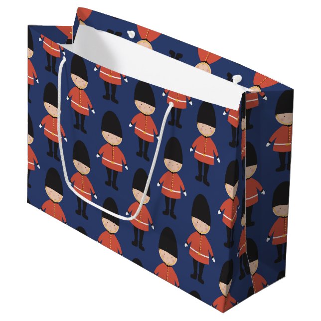 fun London pattern travel Large Gift Bag (Front Angled)