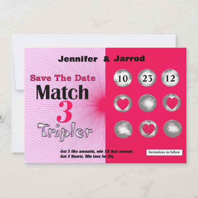 Fun Lotto Scratch Off Save the Date Announcement (Front)