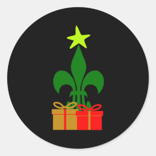 Fun Louisiana Christmas Tree Cajun New Orleans Classic Round Sticker
