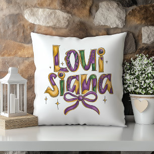 Fun Louisiana Purple Gold Green Cushion