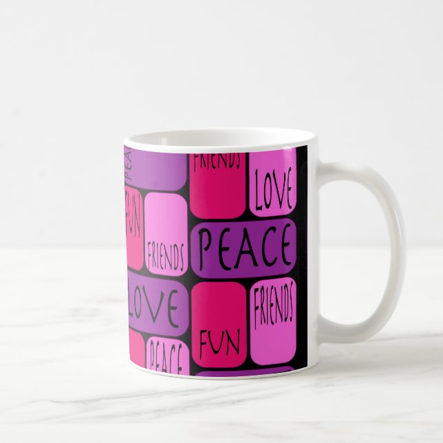 Fun Love Friends Peace Coffee Mug (Right)