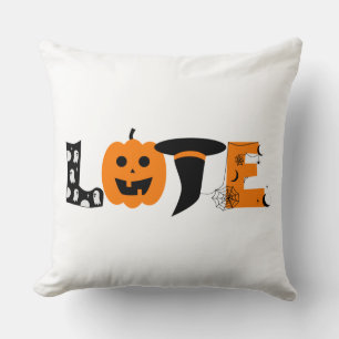 fun love halloween illustration cushion