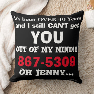 Fun Love that 80's Music 867-5309 Throw Pillow