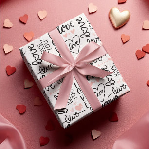 Fun Love Valentines Day Wrapping Paper Sheet