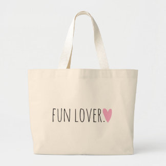 Fun Lover with Heart Large Tote Bag