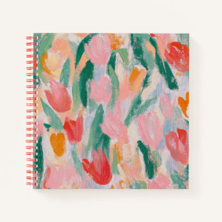 Fun-loving and Nostalgic Tulips Squared Notebook