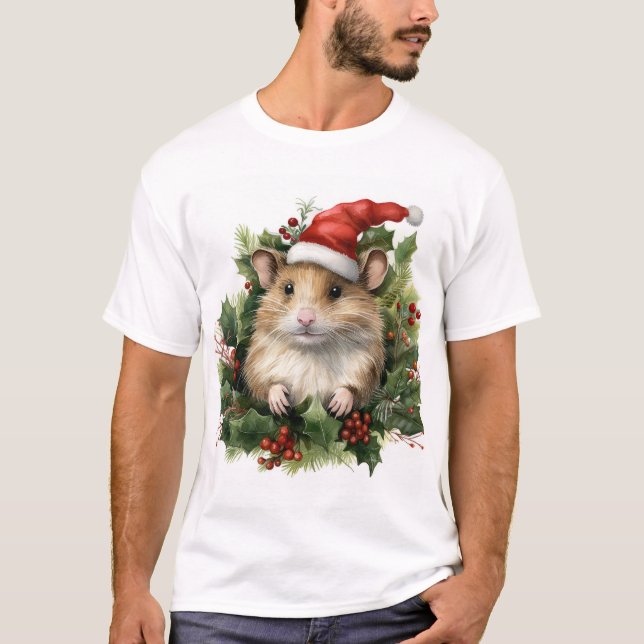 Fun loving Christmas mouse T-shirt (Front)