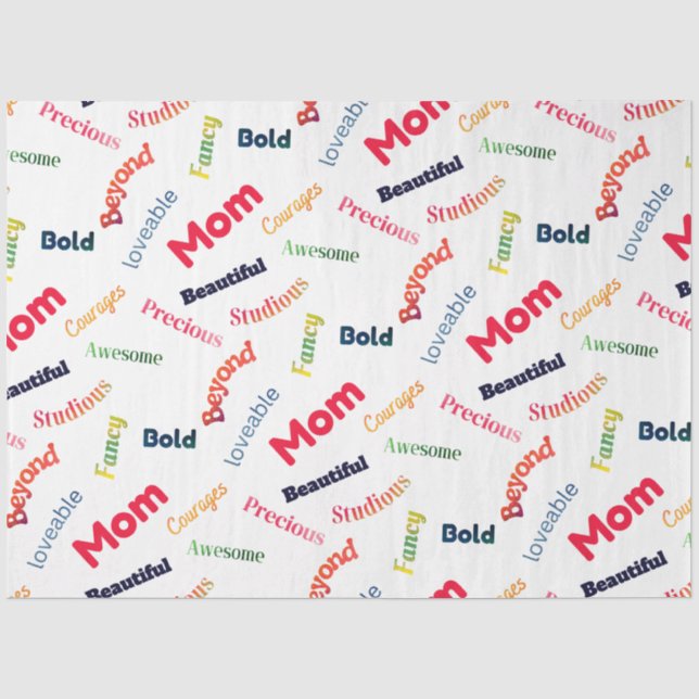 Fun-loving Mother’s Day Text Tissue Paper (Front)