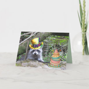 Fun Loving Racoon - Birthday Card