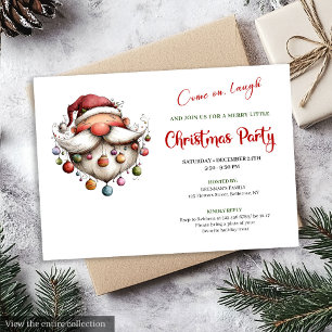 Fun-Loving Santa Claus Playful Holiday Party  Invitation