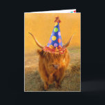 Fun Loving Scottish Highland Steer Birthday Card<br><div class="desc">Super silly card featuring a festive steer who knows how to party! Personalise the message and have fun. Thanks for looking! Photo ©Christine Greenspan</div>