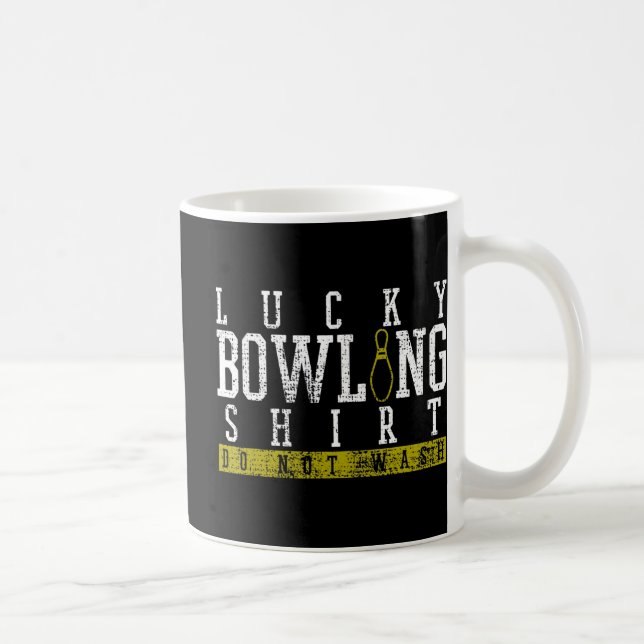 Fun Lucky Bowling Shirt Player Bowlers Pin Gift  Coffee Mug (Right)