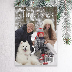 Fun Magazine Cover Style Christmas Photo Holiday Card