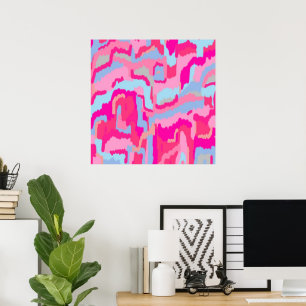 Fun Magenta Abstract Poster