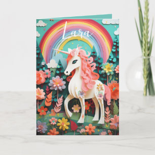 Fun Magical Rainbow Unicorn Folded Card
