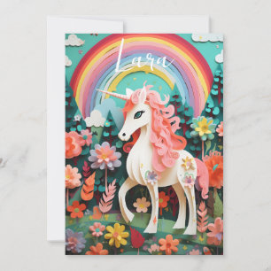 Fun Magical Rainbow Unicorn Invitation
