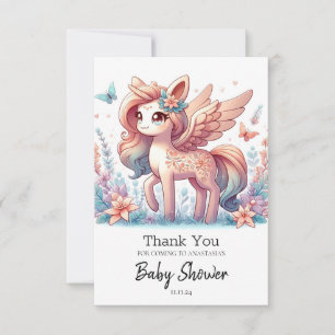 Fun Magical Unicorn Baby Shower Thank You Card