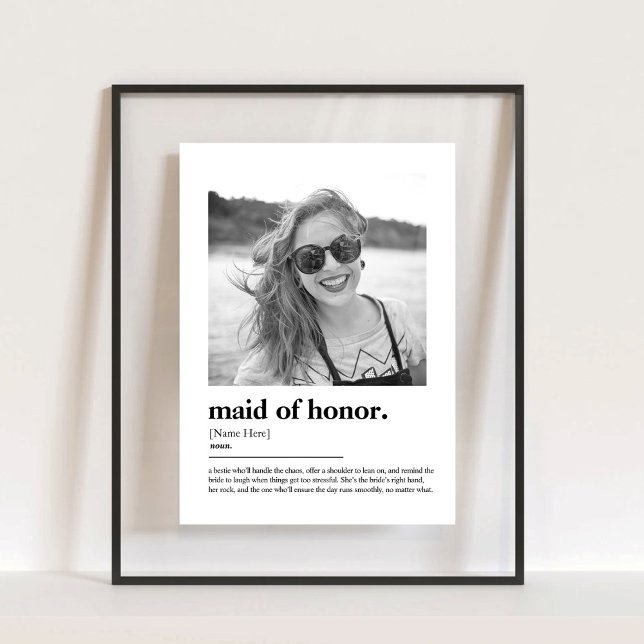 Fun Maid of Honour Proposal Dictionary with Photo Acrylic Sign (Fun Maid of Honor Proposal Dictionary with Photo Acrylic Sign)