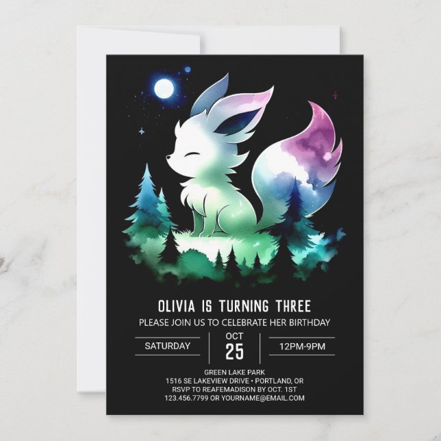 Fun Majestic Wolf Birthday Invitation (Front)