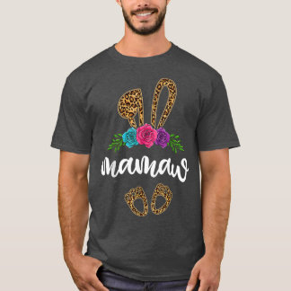 Fun Mamaw Bunny Leopard , Easter Day Bunny Grandma T-Shirt