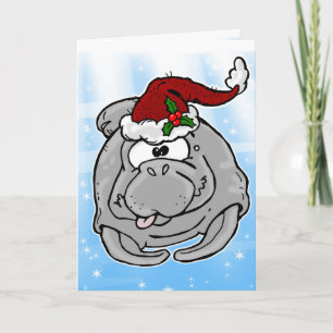 Fun Manatee Christmas Card