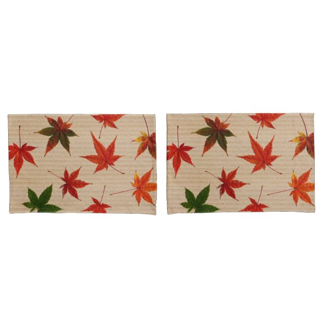 FUN Maple Leaves on Cardboard Box  Pillowcase (Front-Set)