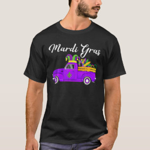 Fun Mardi Gras Truck Beards Mask Jester Hat Fat-Tu T-Shirt