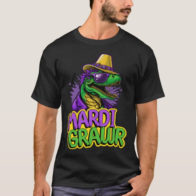 Fun Mardi Grawr Dinosaur Tyrannosaurus Rex  Mardi  T-Shirt (Front)