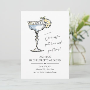 Fun Margarita Cocktail Weekend Bachelorette Party Invitation