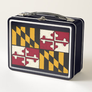 Fun Maryland Flag Retro Metal Lunch Box