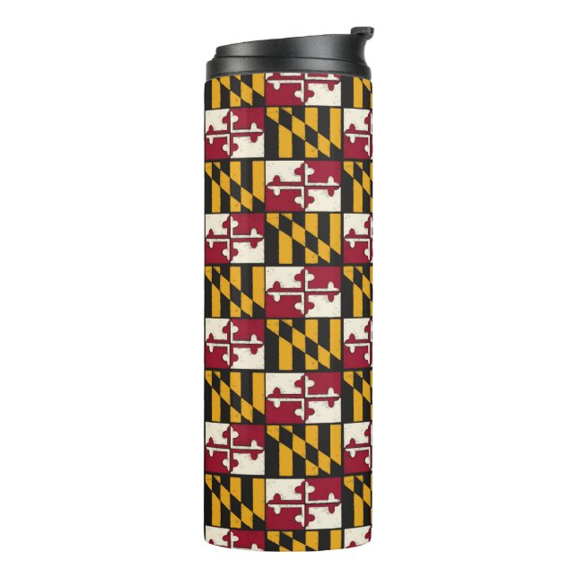Fun Maryland State Flag Swag Thermal Drink Tumbler (Rotated Left)
