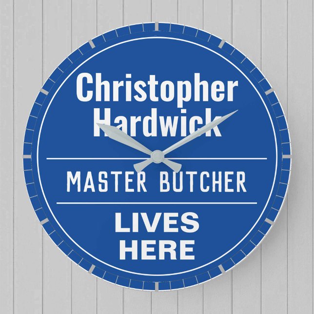 Fun Master Butcher Wall Plaque Style Large Clock (Creator Uploaded)