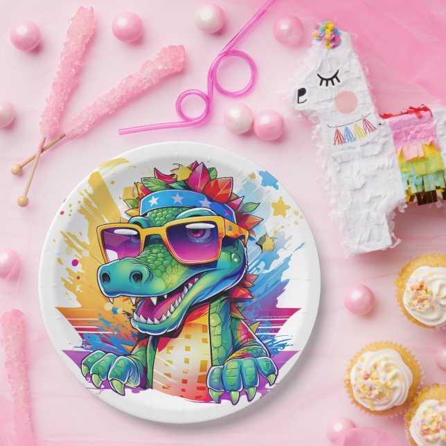 Fun Matching Birthday Crocodile Party Paper Plate (Party)