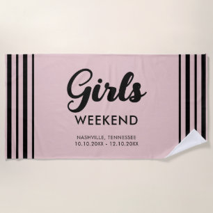 Fun Matching Girls Weekend Trip Travel Destination Beach Towel