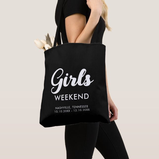 Fun Matching Travel Destination Girls Weekend Trip Tote Bag (Close Up)