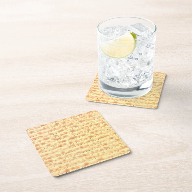 Fun Matzo Passover 4Hannah Square Paper Coaster (Insitu)